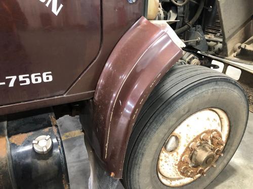 1999 International 4900 Right Brown Extension Fiberglass Fender Extension (Hood): Does Not Include Bracket, Paint Scratches, Chipped At Top Corner