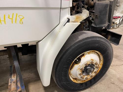 1999 Freightliner FL80 Right White Extension Fiberglass Fender Extension (Hood): Does Not Include Bracket, Minor Cracking On Top Of Fender