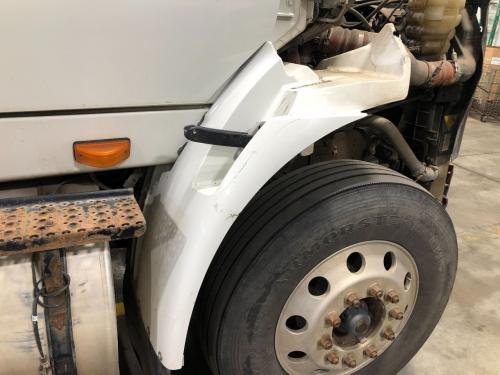 2008 International TRANSTAR (8600) Right White Extension Fiberglass Fender Extension (Hood): Does Not Include Bracket, Crack On Outside And Top Of Fender