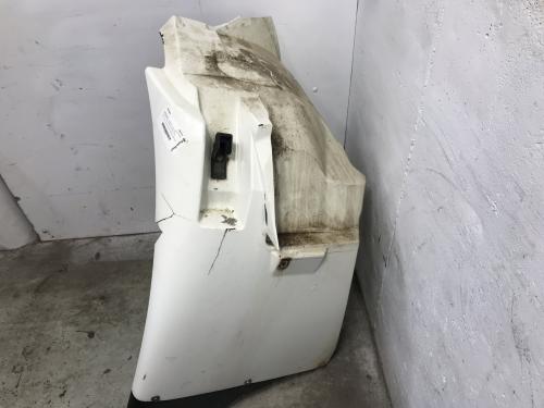 2003 International 4400 Left White Extension Fiberglass Fender Extension (Hood): Does Not Include Bracket, Has Crack In Middle, Chipped