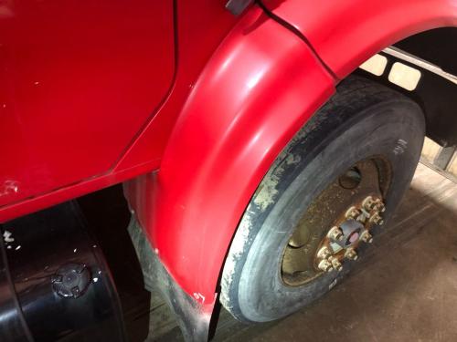 1997 International 4900 Right Red Extension Fiberglass Fender Extension (Hood): Does Not Include Bracket, Small Rub On Lower Rear Edge