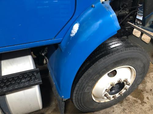 1998 International 8100 Right Blue Extension Fiberglass Fender Extension (Hood): Does Not Include Bracket, Rubber Extension Torn On Right Edge