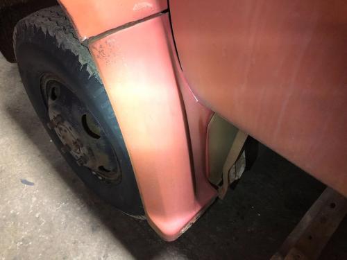 1974 Chevrolet C60 Left Red Extension Steel Fender Extension (Hood): Does Not Include Bracket, Rusty Along Bottom Rear Edge