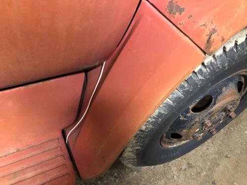 1974 Chevrolet C60 Right Red Extension Steel Fender Extension (Hood): Does Not Include Bracket, Rust Along Bottom Rear Edge