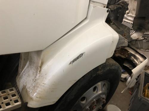 2003 Volvo VNL Right White Extension Composite Fender Extension (Hood): Does Not Include Bracket, Bottom Has Chip And Side Has Scrape Damage