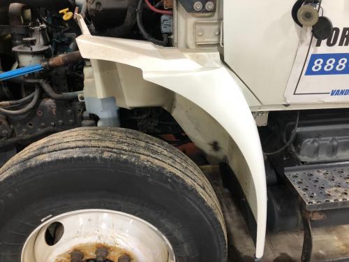 2006 International 4400 Left White Extension Fiberglass Fender Extension (Hood): Does Not Include Bracket, Cracks By Rear Mounting Hole