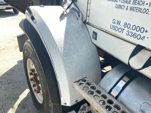 1998 Western Star Trucks 4800 Left White Extension Fiberglass Fender Extension (Hood): Does Not Include Bracket, Stress Cracking And Worn In Multiple Areas