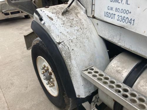 1995 Western Star Trucks 4800 Left White Extension Fiberglass Fender Extension (Hood): Does Not Include Bracket, Paint Fadeing, Scuffed And Cracked