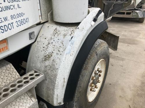 1995 Western Star Trucks 4800 Right White Extension Fiberglass Fender Extension (Hood): Paint Fadeing And Stress Cracking
