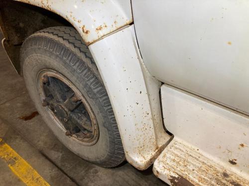1975 Chevrolet C65 Left White Extension Steel Fender Extension (Hood): Does Not Include Bracket, Surface Rusting