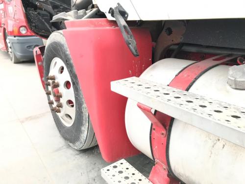 2006 Freightliner COLUMBIA 120 Left Red Extension Fiberglass Fender Extension (Hood): Does Not Include Bracket, Small Hole Along Bottom Edge