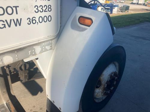 2003 Kenworth T300 Right White Extension Fiberglass Fender Extension (Hood): Does Not Include Bracket, Multiple Paint Chips On Under Side Of Fender, Some Scuffs
