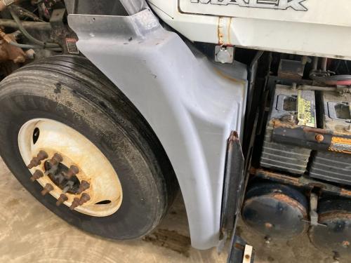 2014 Mack CXU Left White Extension Poly Fender Extension (Hood): Does Not Include Bracket