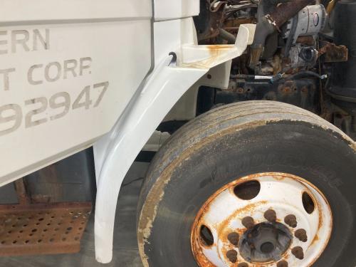 2003 Freightliner FL70 Right White Extension Fiberglass Fender Extension (Hood): With Bracket, Minimal Stress Cracks (Shown In Pictures)