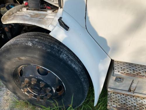 2006 Freightliner M2 106 Left White Extension Fiberglass Fender Extension (Hood): Does Not Include Bracket, Minor Stress Cracking Around Hood Latch