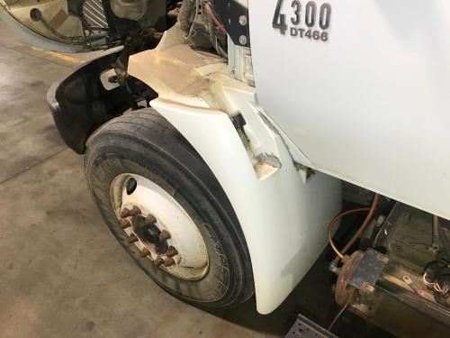 2004 International 4300 Left White Extension Fiberglass Fender Extension (Hood): Does Not Include Bracket, Some Paint Chipping
