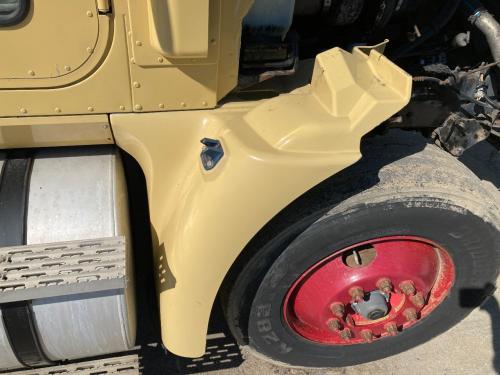 2002 International 9400 Right Yellow Extension Fiberglass Fender Extension (Hood): Does Not Include Bracket, Paint Chipping Along Edge Of Wheel Well