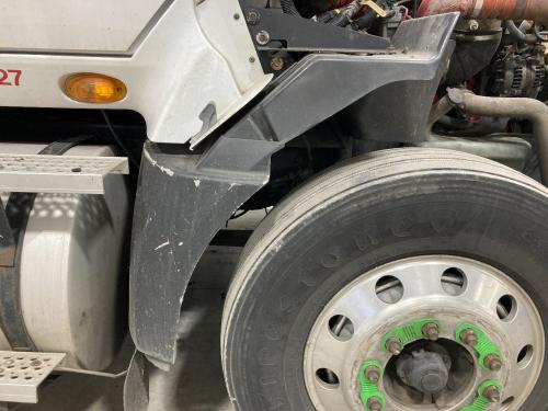 2009 International PROSTAR Right Black Extension Poly Fender Extension (Hood): Includes Bracket And Inner Fender; Flap Torn At Bottom And Crack At Top Of Inner Fender