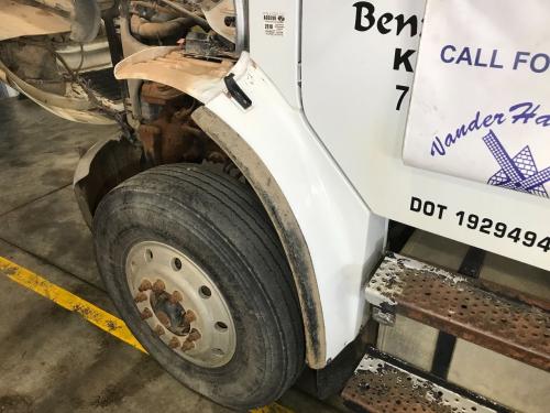 2007 Freightliner M2 106 Left White Extension Fiberglass Fender Extension (Hood): Does Not Include Bracket, Previously Repaired On Top Corner