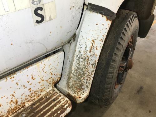 1978 Chevrolet C65 Right White Extension Steel Fender Extension (Hood): Does Not Include Bracket, Surface Rusting
