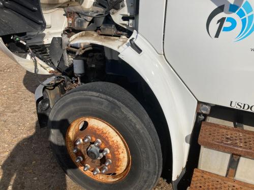 2014 Freightliner M2 106 Left White Extension Fiberglass Fender Extension (Hood): With Bracket, Has Crack/Scuff On Side