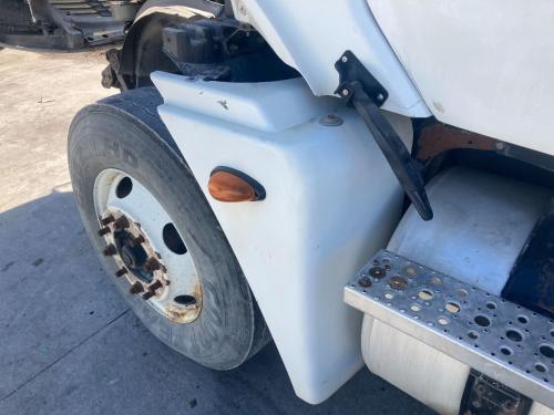 2004 Freightliner COLUMBIA 120 Left White Extension Fiberglass Fender Extension (Hood): Does Not Include Bracket, Small Crack And Scuffs