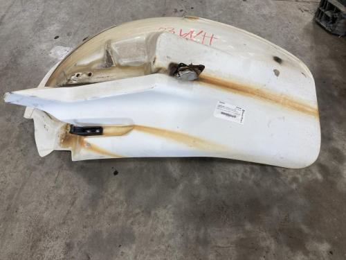2003 Freightliner FL112 Left White Extension Fiberglass Fender Extension (Hood): Does Not Include Bracket; Rust Stains From Bolts And Paint Chipping In A Couple Spots
