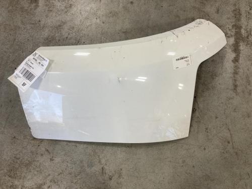 2018 Peterbilt 579 Left White Extension Fiberglass Fender Extension (Hood): Does Not Include Brackets, Structure Cracked Across Top Of Frame Mounting Bracket, Scraped On To Edge, On Web Cracking In Center (Shown In Pictures)