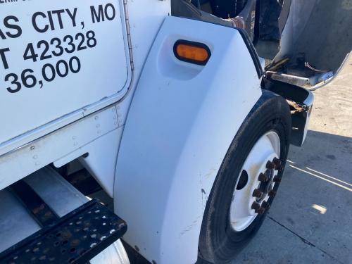 2003 Kenworth T300 Right White Extension Fiberglass Fender Extension (Hood): Does Not Include Bracket, Cracked On Under Side Of Fender