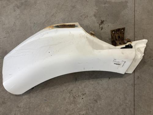 1999 Sterling L9513 Right White Extension Fiberglass Fender Extension (Hood): W/ Brackets; Scraped On Edge Where Hood Hits, Bracket Rusty (Pictured)

