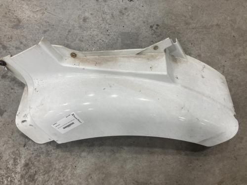 2000 Volvo VNM Left White Extension Fiberglass Fender Extension (Hood): W/O Bracket; Slight Cracking And Scuffing (Pictured)