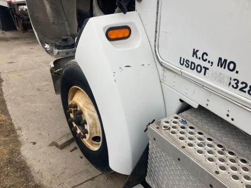2003 Kenworth T300 Left White Extension Fiberglass Fender Extension (Hood): Does Not Include Bracket, Minor Paint Chipping