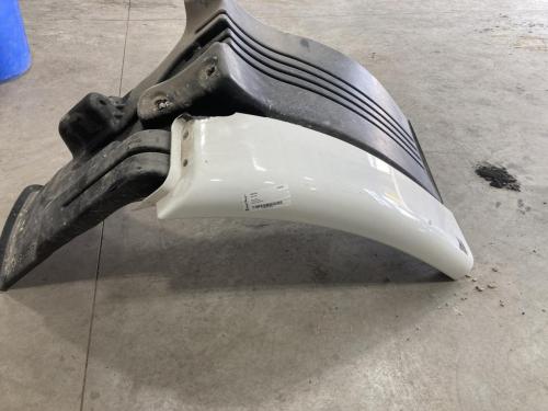 2012 Freightliner CASCADIA Left White Extension Fiberglass Fender Extension (Hood): W/Inner Fender; Scuffing And Cracking (Pictured)