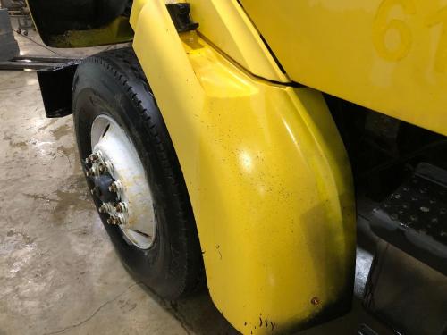 2005 Sterling L7501 Left Yellow Extension Fiberglass Fender Extension (Hood): Does Not Include Bracket, Some Wear Throughout Wear At Top From Hood, Mounting Holes At Bottom Are Chipped Away Will Need Some Repairs 
