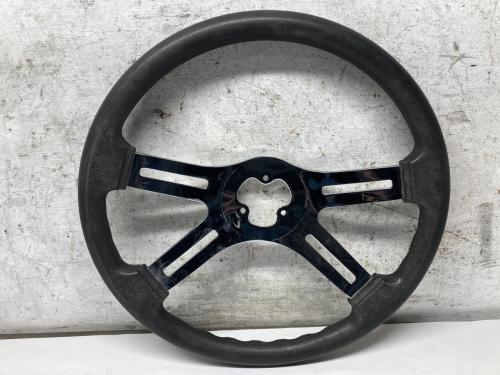 2008 Mack CHU Steering Wheel: Sci Steering Creations 18" Black Leather Rim, Chrome 4- Spoke Slot Cut Outs, Does Not Include Horn Button And Bezel