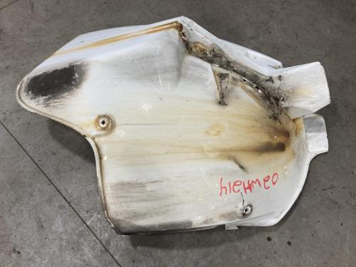 2002 Freightliner FL80 Right White Extension Fiberglass Fender Extension (Hood): W/O Bracket, Chipping (Pictured)