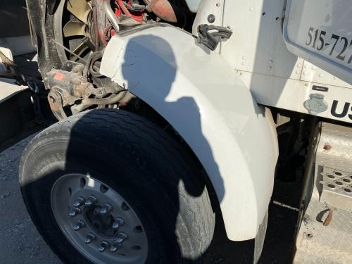 2005 Kenworth T800 Left White Extension Fiberglass Fender Extension (Hood): Does Not Include Bracket, Scratches On Front Outer Corner
