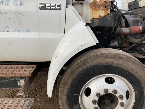 2009 Ford F650 Right White Extension Fiberglass Fender Extension (Hood): Include Brackets