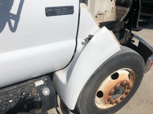 2005 Ford F650 Right White Extension Fiberglass Fender Extension (Hood): Does Not Include Bracket.