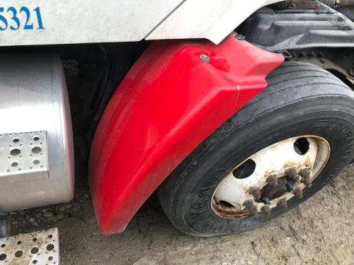 2007 Freightliner COLUMBIA 112 Right Red Extension Fiberglass Fender Extension (Hood): W/ Bracket, Does Not Include Inner Fender, Cracked Around Front Mounting Bolt