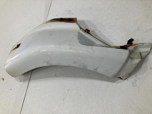 1997 Ford A9513 Right White Extension Fiberglass Fender Extension (Hood): Without Brackets, Lower Mounts Cracked