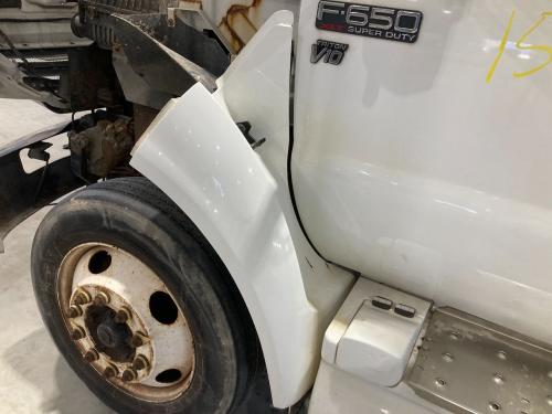 2015 Ford F650 Left White Extension Fiberglass Fender Extension (Hood): Does Not Include Brackets
